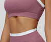 SPARK Fake Two-Piece Yoga Sports Bra with Ribbed Design ZC3129