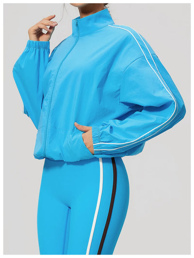 SPARK Women’s Color-Block Stand-Collar Zip-Up Jacket ZC3616-1