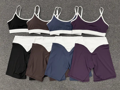 SPARK Women's Color-block Premium Activewear Yoga 2 Piece Set TF6211