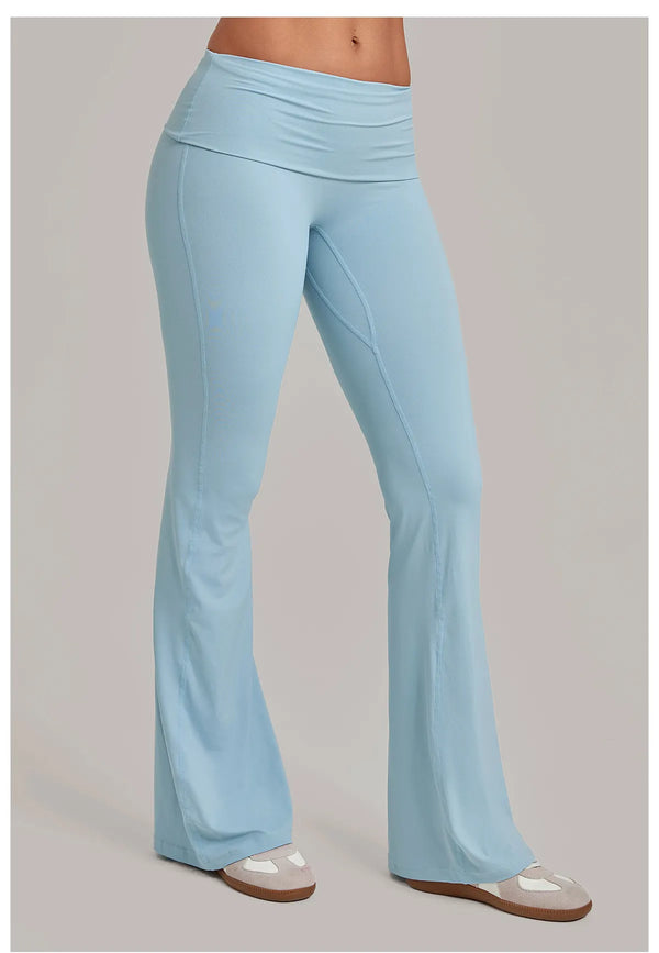 SPARK Women’s Fold-Over Waist Butt-Lifting Yoga Flare Pants TF2257