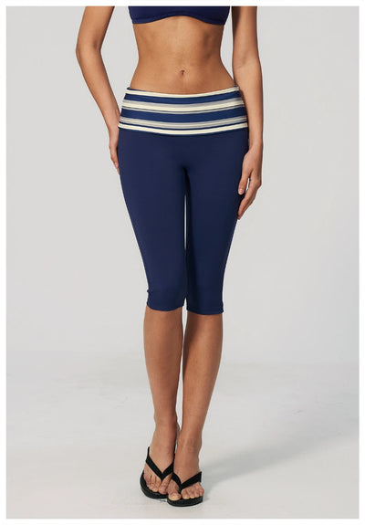 SPARK New Brushed Retro Polka Dot Fold-Over Yoga Capri ZC4549