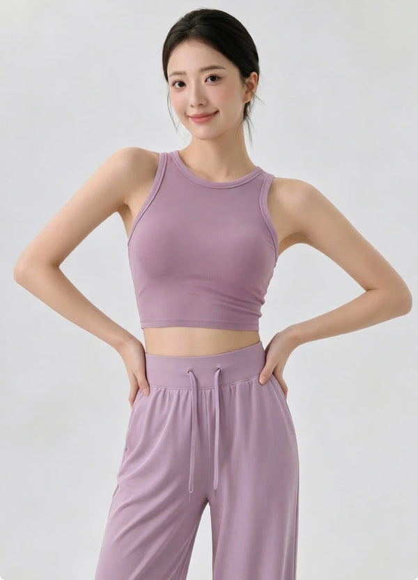 SPARK Women's Ribbed High Neck Yoga Vest DS116245