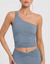 SPARK One-shoulder Twisted Yoga Tank Top for Women FNK26071