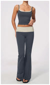 SPARK Women's Contrast Color Fake Two-Layer Yoga Tank Top ZC2570