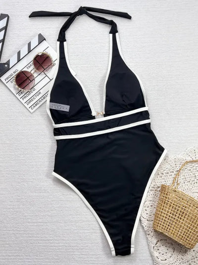SPARK Black & White Contrast One-Piece Swimsuit CHUSG135RX