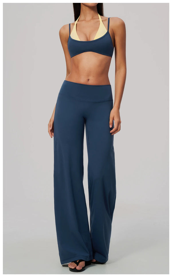 SPARK Women’s Color Block Fake Two-Piece Yoga Bra ZC2585