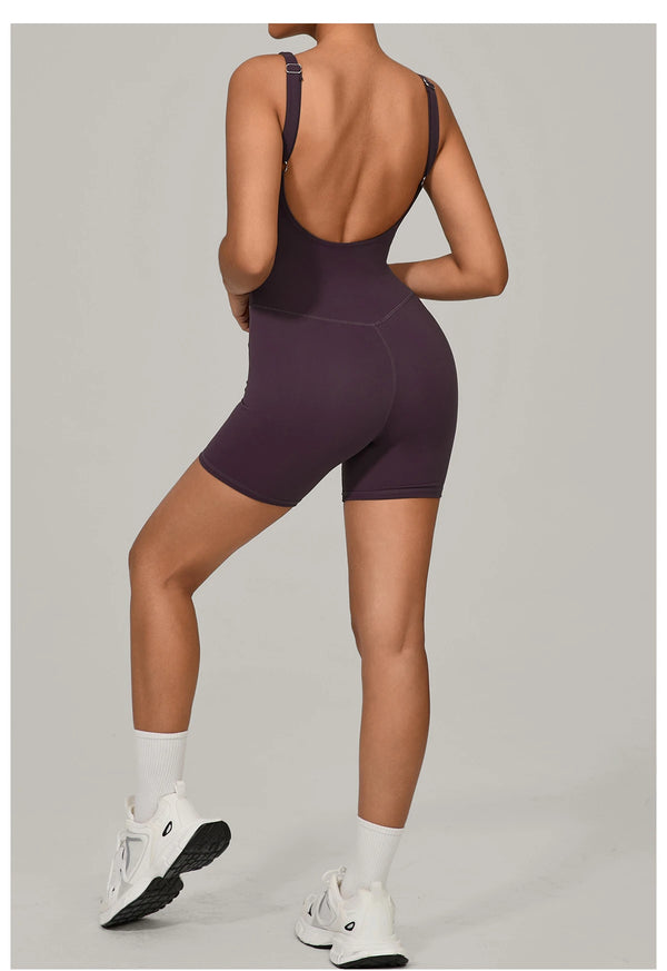 SPARK Quick-dry One-piece Workout Bodysuit with Adjustable Straps TF1410
