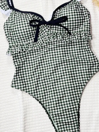 SPARK Black&White Plaid One Piece Swimsuit CHUSG251R