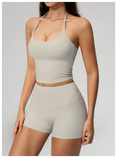 SPARK Women's Halter Neck Tie-Up Yoga Tank Top ZC5560