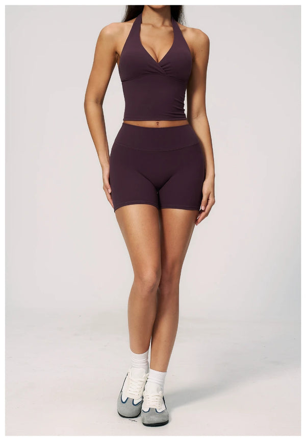 SPARK Women's Halter Deep V-neck Yoga Tank Top ZC4208