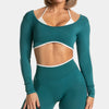 SPARK Fake Two Pieces Fitness Cropped Top RXW3006