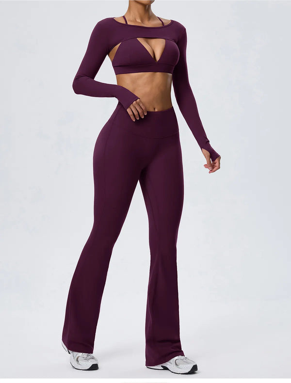 SPARK Women's Naked-Feel Brushed Long Sleeve Yoga Cover-Up Top YEL62538