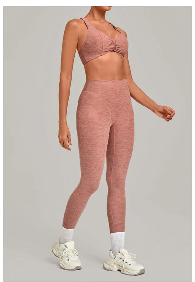 SPARK Ruched Sports Bra & High-Waisted Workout Set TF9291