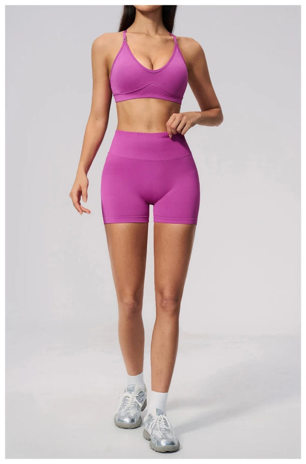 SPARK Seamless Ribbed 3-Way Convertible Yoga Sports Bra ZC3597
