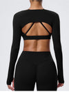 SPARK Women's Naked-Feel Brushed Long Sleeve Yoga Cover-Up Top YEL62538