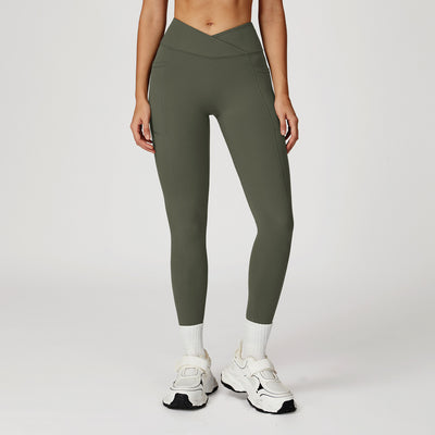 SPARK Cross High Waist Yoga Pants With Pockets For Women ZC2030