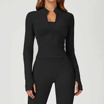 SPARK Stand Collar Zipper Yoga Jacket For Women ZC4513
