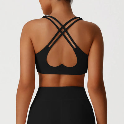 SPARK Cross Back Heart Shape Beautiful Sports Bra YG2526