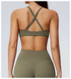 SPARK Women's Shockproof U-Neck Cross Back Yoga Sports Bra ZC5560