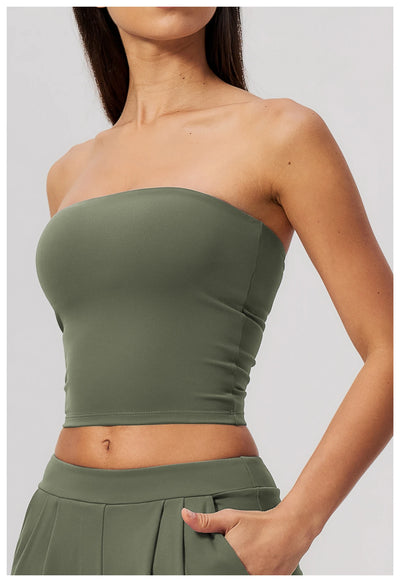 SPARK Women's Strapless Sexy Open-Back Yoga Tube Top ZC8793