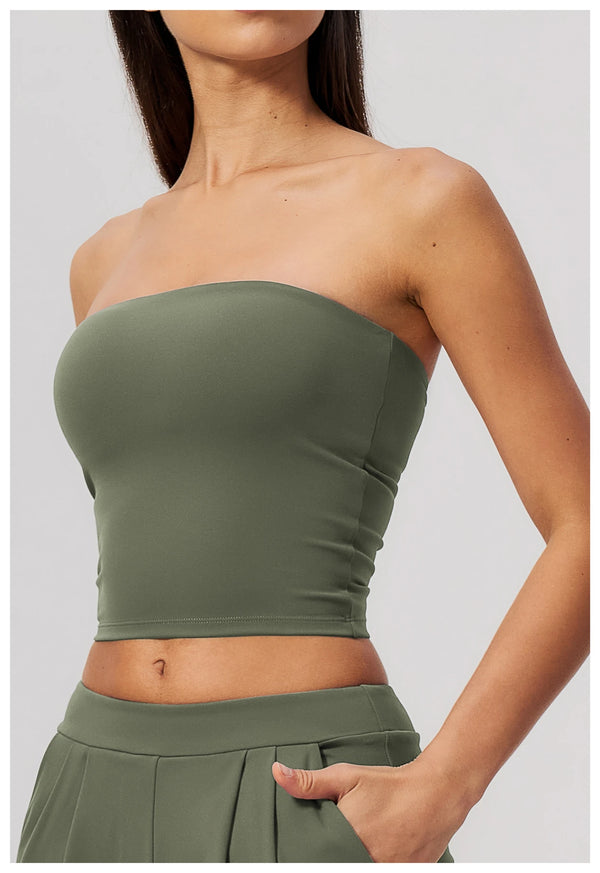 SPARK Women's Strapless Sexy Open-Back Yoga Tube Top ZC8793