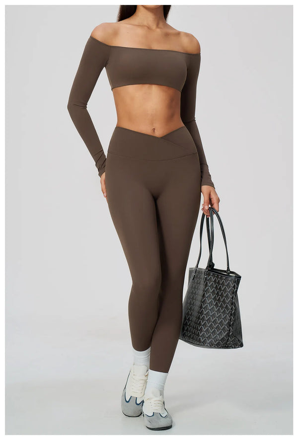 SPARK Women's Naked-Feel Cross Waist Yoga Leggings ZC2588