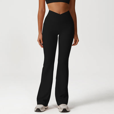 SPARK Cross High Waist Yoga Flared Pants YG2526