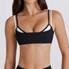 SPARK Contrast White Stripe Fake Two-Piece Twist Sports Bra QY6549