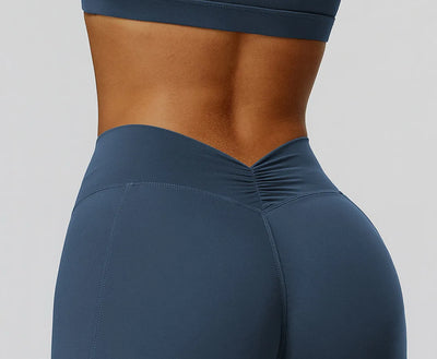 Back Waist Scrunch Flared Pants for Women 