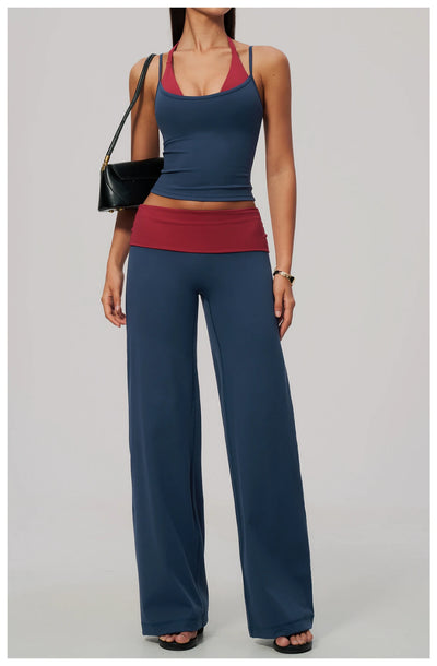 SPARK Women’s Color Block Halter Cami Yoga Tank Top ZC2585