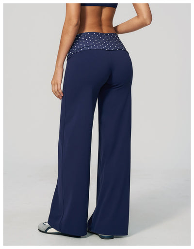 SPARK Retro Polka Dot Fold-Over Yoga Pants ZC4549