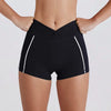 SPARK Contrast Color Twist High Waist Yoga Shorts QY6551