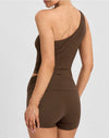 SPARK One-shoulder Twisted Yoga Tank Top for Women FNK26071