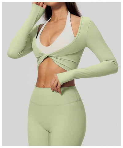 Spark Women's Long Sleeve Cropped Yoga Top ZC5529