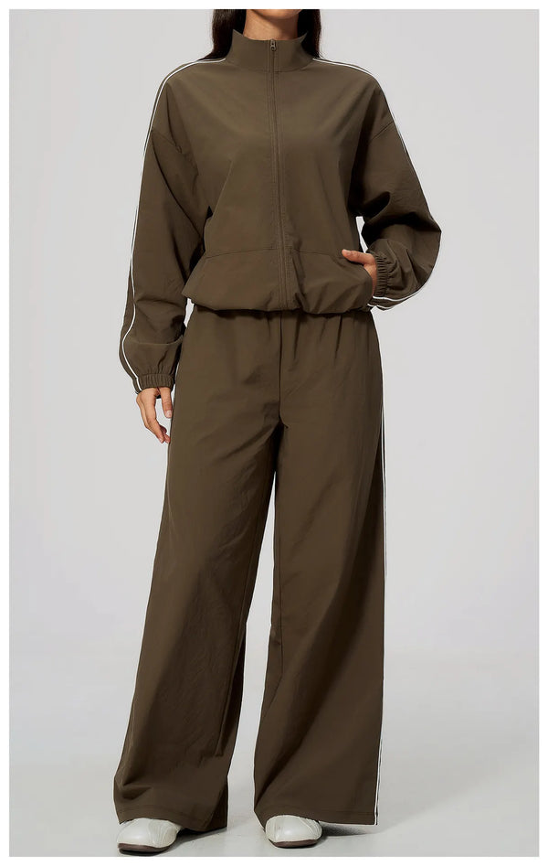 SPARK Women’s Color-Block Stand-Collar Zip-Up Jacket ZC3616-1