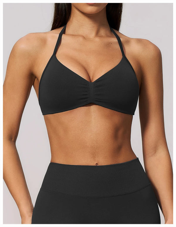 SPARK Women's Seamless Halter Push-up Yoga Sports Bra ZC4535