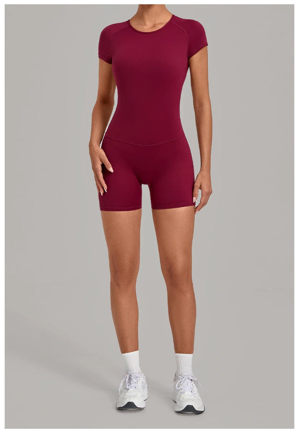 SPARK Women's Round Neck Backless Bodysuit with Adjustable Straps TF2701