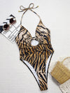 SPARK Leopard Print Cutout One-Piece Swimsuit CHSG55Q