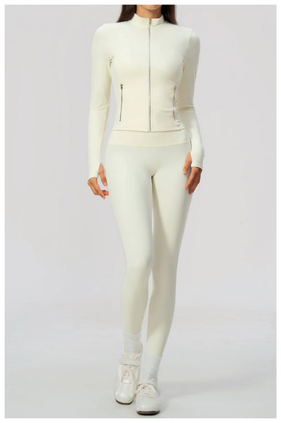 SPARK Women's New Slim-Fit Brushed Stretch Zip-Up Yoga Jacket ZC5529