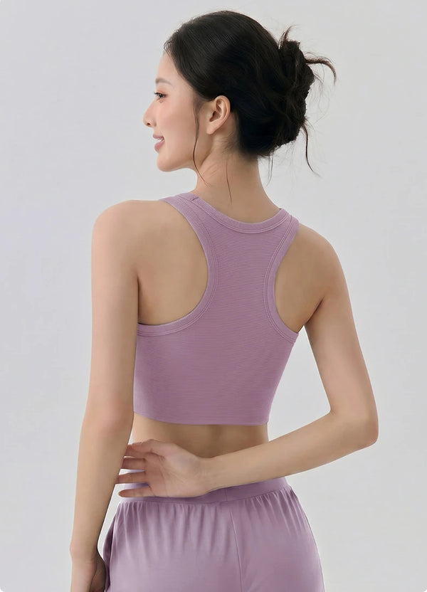 SPARK Women's Ribbed High Neck Yoga Vest DS116245