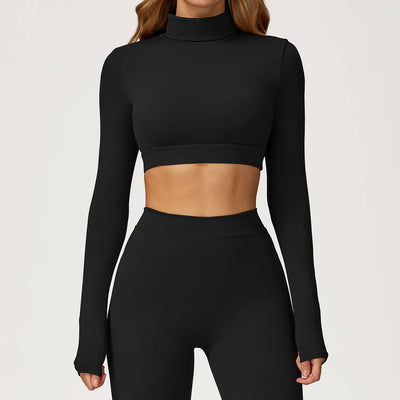 SPARK High Collar Yoga Hollow Back Tight Sports Top ZC4507