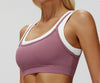 SPARK Fake Two-Piece Yoga Sports Bra with Ribbed Design ZC3129