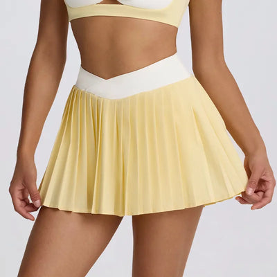 SPARK Casual V-shaped Waist Band Pleated Tennis Skirt QY6538