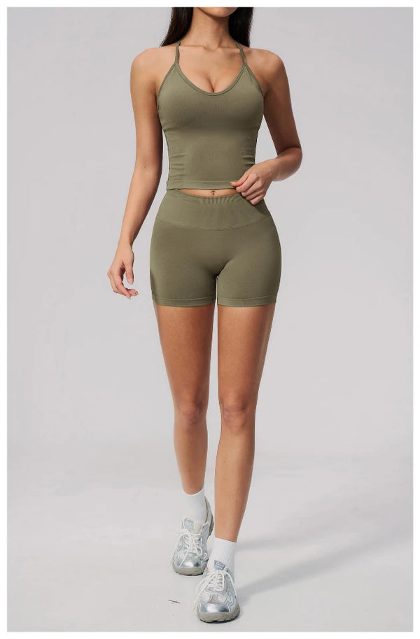 SPARK Seamless Halter Neck Y-Back Yoga Fitness Tank Top ZC3595