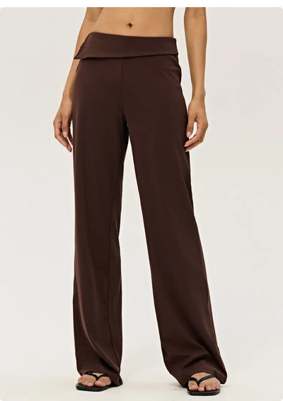 SPARK Women's Irregular Button Waist Wide Leg Pants DS126128