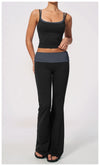 SPARK Women's Contrast Color Fake Two-Layer Yoga Tank Top ZC2570