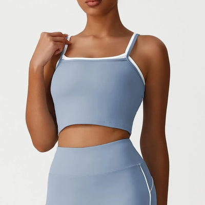 SPARK Fake Two-Piece Square Neck Yoga Tank Top YG2535