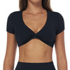 SPARK Summer Pleated V-neck Yoga Short SleeveZC3092