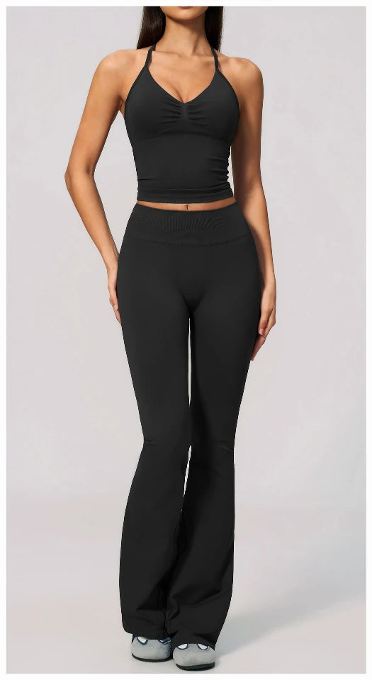 SPARK Seamless Halter V-Neck Open-Back Tank Top ZC4535