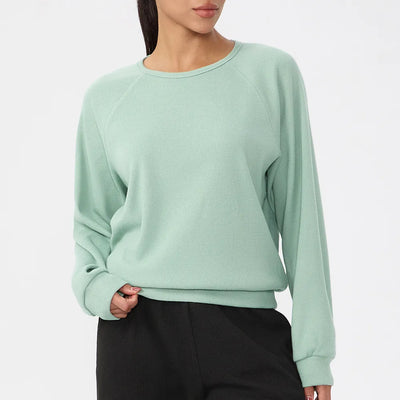 SPARK Women's Waffle Solid Color Sweatshirts YEL52569